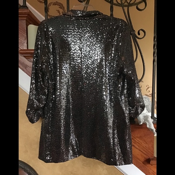 C by One Black and Sequins 3/4 Sleeve Blazer Size medium - Picture 3 of 16